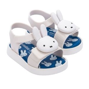 MINI MELISSA Jump Miffy Toddler Size 6-7 Bunny Sandals White
